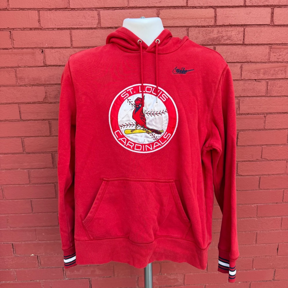 Vtg Y2K Nike St Louis Cardinals MLB Hoodie Mens‎ Large Red Pullover Cooperstown